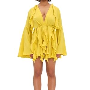 ANDREA IYAMAH Tari Romper in Lemon Size XS
